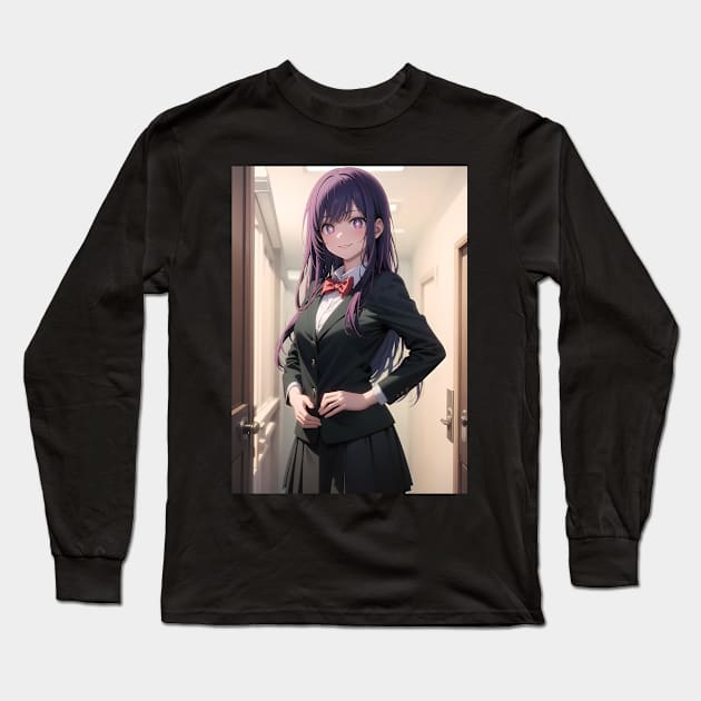 Oshi No Ko In A Black Suit Long Sleeve T-Shirt by yevomoine